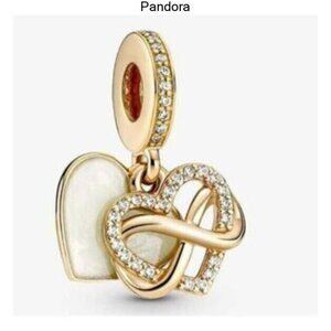 Sparkling Infinity Heart Dangle, Charm For Pandora Bracelet Necklace